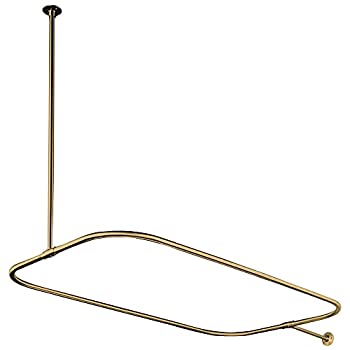 【中古】【輸入品・未使用】Kingston Brass CC3152 Rectangular Shower Rod for Clawfoot Tub%ｶﾝﾏ% Polished Brass by Kingston Brass [並行輸入品]｜ムジカ＆フェリーチェ店