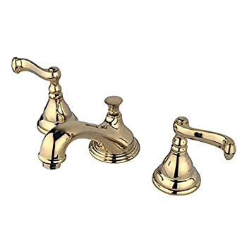 【中古】【輸入品・未使用】Kingston Brass KS5562FL リージェンシー ワイドスプレッド 洗面所蛇口 フレンチレバーハンドル付き 光沢真鍮