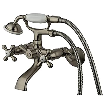 【中古】【インポート品・未当て嵌める】Kingston Brass KS265SN Clawfoot Tub Wall Mount Faucet%ｶﾝﾏ% Satin Nickel by Kingston Brass