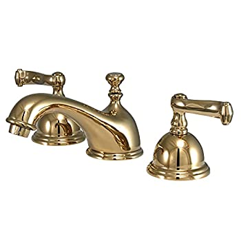【中古】【インポート品・未当て嵌める】キングストン金管楽器ks396?FL Royale Widespread洗面所水道の栓 8-Inch Adjustable Center KS3962FL