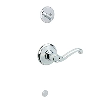 【中古】【輸入品・未使用】Schlage F59 FLA 625 LH フレア インテリア 左利き レバー デッドボルト付き ブライトクローム（内部半分のみ）