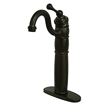 【中古】【輸入品・未使用】Kingston Brass KB1425BL Heritage Vessel Sink Faucet with Optional Cover Plate%ｶﾝﾏ% Oil Rubbed Bronze by Kingston Brass