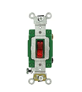 【中古】【輸入品・未使用】Leviton 30?A %ｶﾝﾏ% 120?V、点灯切り替えパイロットライト、on、ニュートラル単極AC静かスイッチ、Extra Heavy Duty Grade 3031-PLR 1 [並行輸入