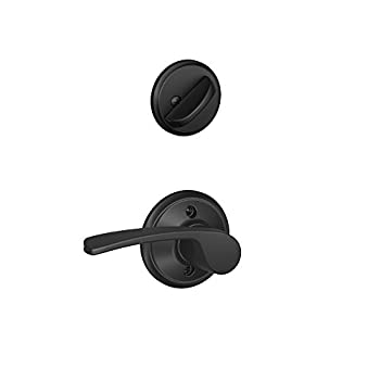 【中古】【輸入品・未使用】Schlage F59 MER 622 RH メラーノ インテリア 右利き レバー デッドボルト付き マットブラック (内側半分のみ)