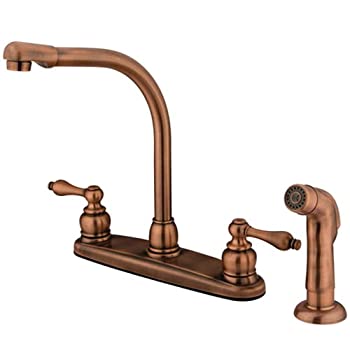 【中古】【輸入品・未使用】Elements of Design EB716ALSP Victorian High Arch Kitchen Faucet with Non-Metallic Sprayer%カンマ% 7%ダブルクォーテ% in Spout Reach%カンマ% Vintage|ムジカ&フェリーチェ店