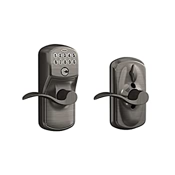 【中古】【輸入品・未使用】Schlage FE595 PLY 620 ACC Plymouth Keypad Entry with Flex-Lock and Accent Style Levers%ｶﾝﾏ% Antique Pewter [並行輸入品]｜ムジカ＆フェリーチェ店