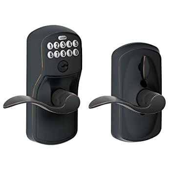 【中古】【輸入品・未使用】Schlage FE595 PLY 716 ACC Plymouth Keypad Entry with Flex-Lock and Accent Style Levers%ｶﾝﾏ% Aged Bronze Schlage Lock Company [並行輸入
