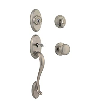 【中古】【輸入品・未使用】Kwikset チェルシー シングルシリンダー ハンドルセット ジュノノブ付き サテンニッケル - 98001-369
