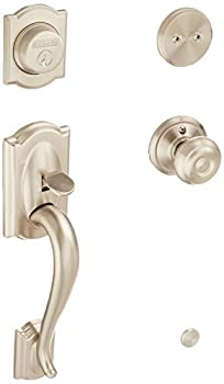 【中古】【輸入品・未使用】Schlage F93CAM619GEO Camelot Inactive Handleset with Georgian Knob%ｶﾝﾏ% Satin Nickel [並行輸入品]