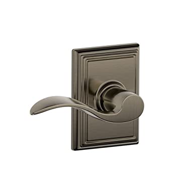 【中古】【輸入品・未使用】Schlage アディソントリム アクセントホールとクローゼットレバー付き アンティークピューター (F10 ACC 620 ADD) [並行輸入品]