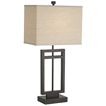 【中古】【輸入品・未使用】Pacific Coast Lighting 87-6576-20 Central Loft 1-Light Table Lamp%ｶﾝﾏ% Bronze Finish with Linen Fabric Shade by Pacific Coast Lighting｜ムジカ＆フェリーチェ店