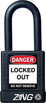【中古】【輸入品・未使用】ZING 7037 RecycLock Safety Padlock%ｶﾝﾏ% Keyed Alike%ｶﾝﾏ% 1-1/2 Shackle%ｶﾝﾏ% 1-3/4 Body%ｶﾝﾏ% Black by Zing Green Products