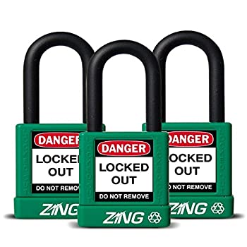 【中古】【輸入品・未使用】ZING 7066 RecycLock Safety Padlock%ｶﾝﾏ% Keyed Alike%ｶﾝﾏ%1-1/2 Shackle%ｶﾝﾏ% 1-3/4 Body%ｶﾝﾏ% Green%ｶﾝﾏ% 3 Pack by Zing Green Products