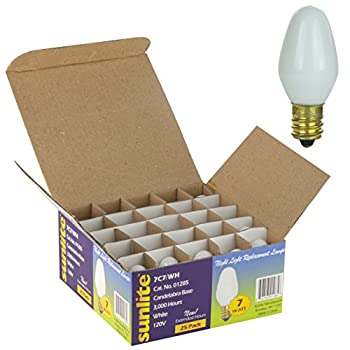 【中古】【輸入品・未使用】Sunlite 白熱枝付き燭台 C7常夜灯電球 7C7/WH 1