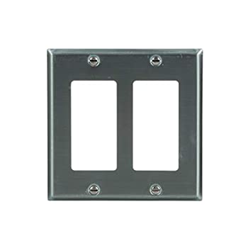 【中古】【輸入品・未使用】Eaton 93402標準サイズステンレススチール2-gang Decorator Wallplate、サテンブラシ仕上げ｜ムジカ＆フェリーチェ店