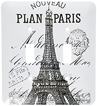【中古】【輸入品・未使用】3dRose lsp_110389_2 Nouveau Paris ヴィンテージ エッフェル塔 ダブルトグルスイッチ マルチカラー｜ムジカ＆フェリーチェ店