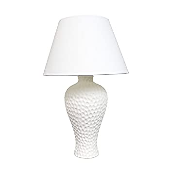 【中古】【インポート品・未当て嵌める】Simple Designs Home LT2004-WHT Stucco カービーセラミックテーブルランプ 白いこと