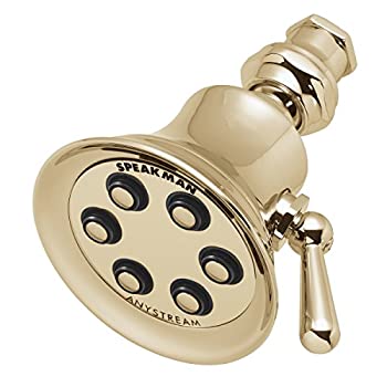 【中古】【輸入品・未使用】Speakman S-2254-PB Retro Anystream High Pressure Adjustable 2.5 GPMSolid Brass Shower Head%ｶﾝﾏ% Polished Brass 141［並行輸入］