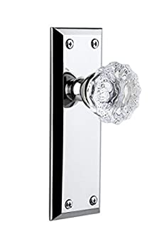 【中古】【輸入品・未使用】Grandeur Fifth Avenueプレートwith Fontainebleauクリスタルノブ、ダブルダミー、明るいクロム