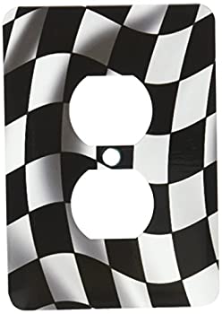 【中古】【輸入品・未使用】3drose LSP _ 155076?_ 6?Race Flag Banner Checker Chequer仕上げレーシングモータースポーツ揺れるライトスイッチカバー