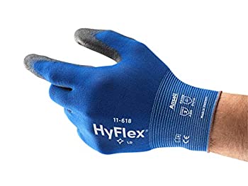 【中古】【輸入品・未使用】Ansell HyFlex 11-618 Nylon Light Duty Multi-Purpose Glove with Knitwrist%ｶﾝﾏ% Abrasion/Cut Resistant%ｶﾝﾏ% Size 10%ｶﾝﾏ% Blue (Pack of 12