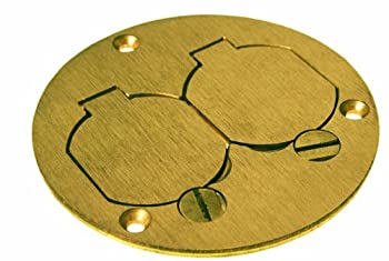 【中古】【インポート品・未当てはめる】Raco 6249 9.8糎 Round Floor Box Duplex Brass Cover with Lift Lids