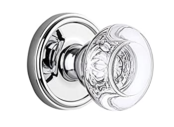 【中古】【インポート品・未当て嵌める】Grandeur Georgetown Rosette withボルドークリスタルノブ、シングルダミー、末たのもしいCr