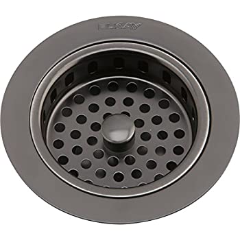 【中古】【インポート品・未当て嵌める】エルケイlks35asアンティークスチール写真Drain with Removable提げ篭Strainerと天然ゴムストッパー