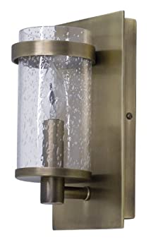 【中古】【輸入品・未使用】House of Troy Lighting LS206-AB Lake Shore 壁取り付け用燭台 クリアシーディーシリンダーガラスシェード アンティーク真鍮仕上げ