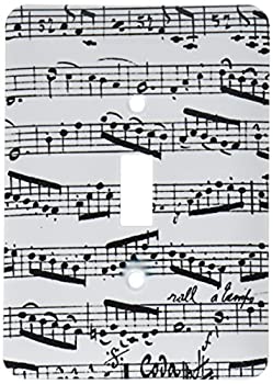 【中古】【輸入品・未使用】3dRose lsp_179702_1 音符パターン ブラックとホワイト ピアノシート 音楽表記トグルスイッチ マルチカラー