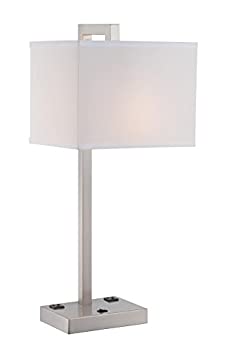 【中古】【輸入品・未使用】Liteソースls-22283?Contento 1ライトテーブルランプwithホワイトFabric Shade、 LS-22283 1