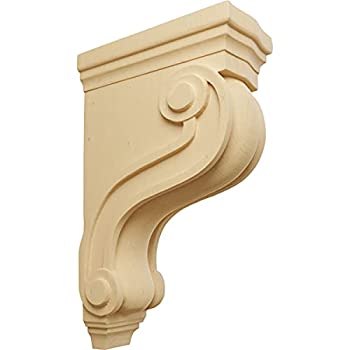 【中古】【輸入品・未使用】Ekena Millwork COR03X08X13TSWA 3 7/8-Inch W x 8-Inch D x 13-Inch H Boston Traditional Scroll Corbel%カンマ% Walnut by Ekena Millwork