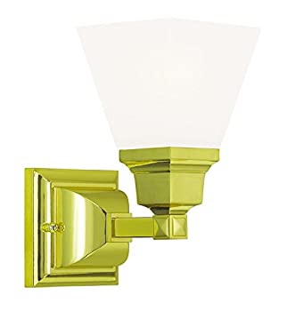 【中古】【輸入品・未使用】Livex Lighting 1031-02 Mission 1 ライト壁取り付け用燭台 光沢真鍮