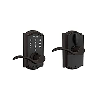 【中古】【インポート品・未当てはめる】Schlage Touch Camelot Lock with Accent Lever (Aged Bronze) FE695 CAM 716 ACC [並行輸入品]