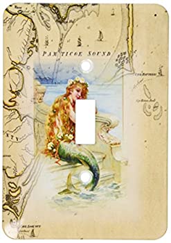 【中古】【輸入品・未使用】3drose LSP _ 204851?_ 1印刷のヴィンテージマップOuter Banks with Mermaid???Single切り替えスイッチ