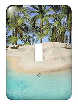【中古】【インポート品・未当て嵌める】3drose LSP _ 213834?_ 1?The Edge of the Beach with Palm Trees???Singleうつり変わり取り替えっこ