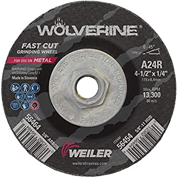 【中古】【輸入品・未使用】Weiler Tiger 5/8'-11 Arbor%ｶﾝﾏ% 1/4' Thickness%ｶﾝﾏ% 4-1/2' Diameter%ｶﾝﾏ% A24R Grit%ｶﾝﾏ% Type 27 Grinding Wheel [並行輸入品]｜ムジカ＆フェリーチェ店