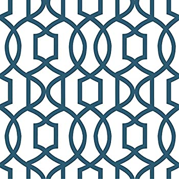 【中古】【輸入品・未使用】Wall Pops NU1648 Grand Trellis Peel and Stick Wallpaper%ｶﾝﾏ% Navy by NuWallpaper