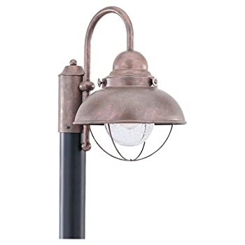 【中古】【輸入品・未使用】Sea Gull Lighting 8269-44 Outdoor Post Mount with Clear Seeded?lass Shades%ｶﾝﾏ% Weathered Copper Finish by Sea Gull Lighting [並行輸入 85,257円