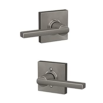 【中古】【輸入品・未使用】Schlage F10 LAT 619 COL コリンズトリム ラティチュード ホール&クローゼットレバー サテンニッケル