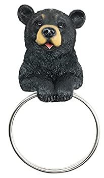 【中古】【輸入品・未使用】DarlingブラックベアハンドタオルリングホルダーFigurineパウダー部屋バスルーム壁装飾素朴なキャビン狩猟ロッジSculpture|ムジカ&フェリーチェ店