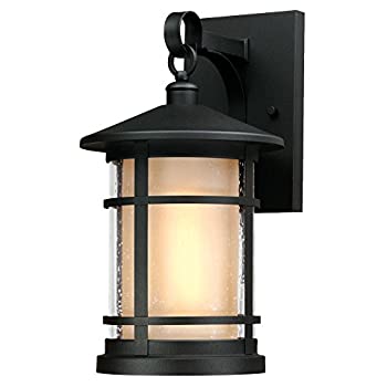 【中古】【輸入品・未使用】Westinghouse 6312400?Albright one-lightアウトドアM壁Lantern with Amber Frostedシードとクリアガラス、テクスチャブラック