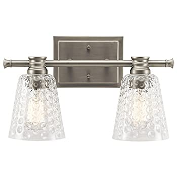 【中古】【インポート品・未当て嵌める】Kichler 45096NI Nadine バニティー 2灯高温発光灯 足し加える200ワット 無光沢Ni