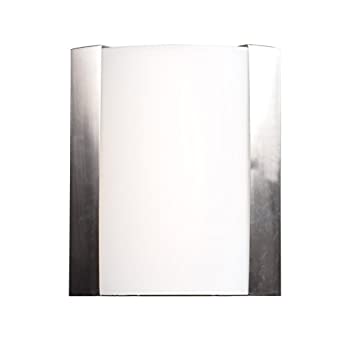 【中古】【インポート品・未当て嵌める】West End LED壁据え置き用キャンドルスティック 高さ10in 無光沢スチール写真 オパールガラスディフューザー