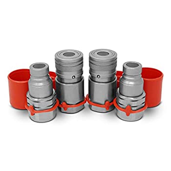 【中古】【輸入品・未使用】1/2インチ スキッドステア フラットフェイス 油圧クイックコネクトカプラー/カップリングセット ダストキャップ付き 2セット 31,064円