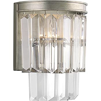 【中古】【輸入品・未使用】Progress Lighting p7198?Glimmer 2ライト10?%ﾀﾞﾌﾞﾙｸｫｰﾃ%高壁取り付け用燭台withプリズムドロップSha、 グレー 947198134 1｜ムジカ＆フェリーチェ店