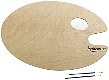 【中古】【インポート品・未当て嵌める】Artlicious - 特大オーバル型木製調色板 11.75in x 15.75in - アクリル樹脂、水彩画画、油絵具、毛はらいと集まりに当て嵌める