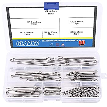 【中古】【輸入品・未使用】glarks 90pcs 304ステンレス割りピンスチールクリップキーFastner継手詰め合わせキット