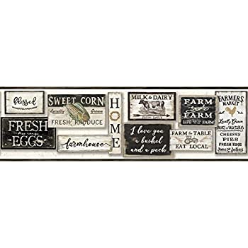 【中古】【輸入品・未使用】York Wallcoverings lg1360bdファームtoテーブル枠、Blacks