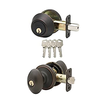 【中古】【輸入品・未使用】Copper Creek EKDB141TB コロニアルエッグドアノブ 同一鍵 デッドボルトの組み合わせ トスカーナブロンズ